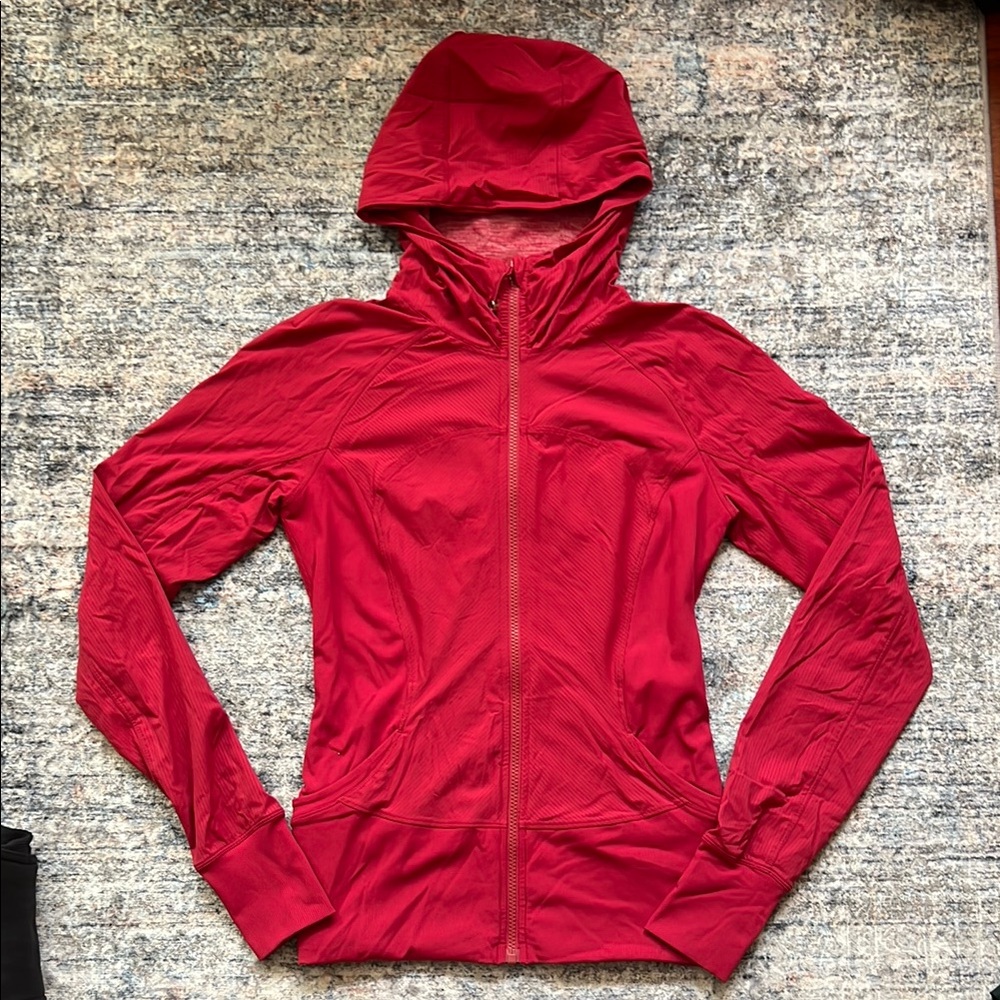 Red Lululemon zip up hoodie